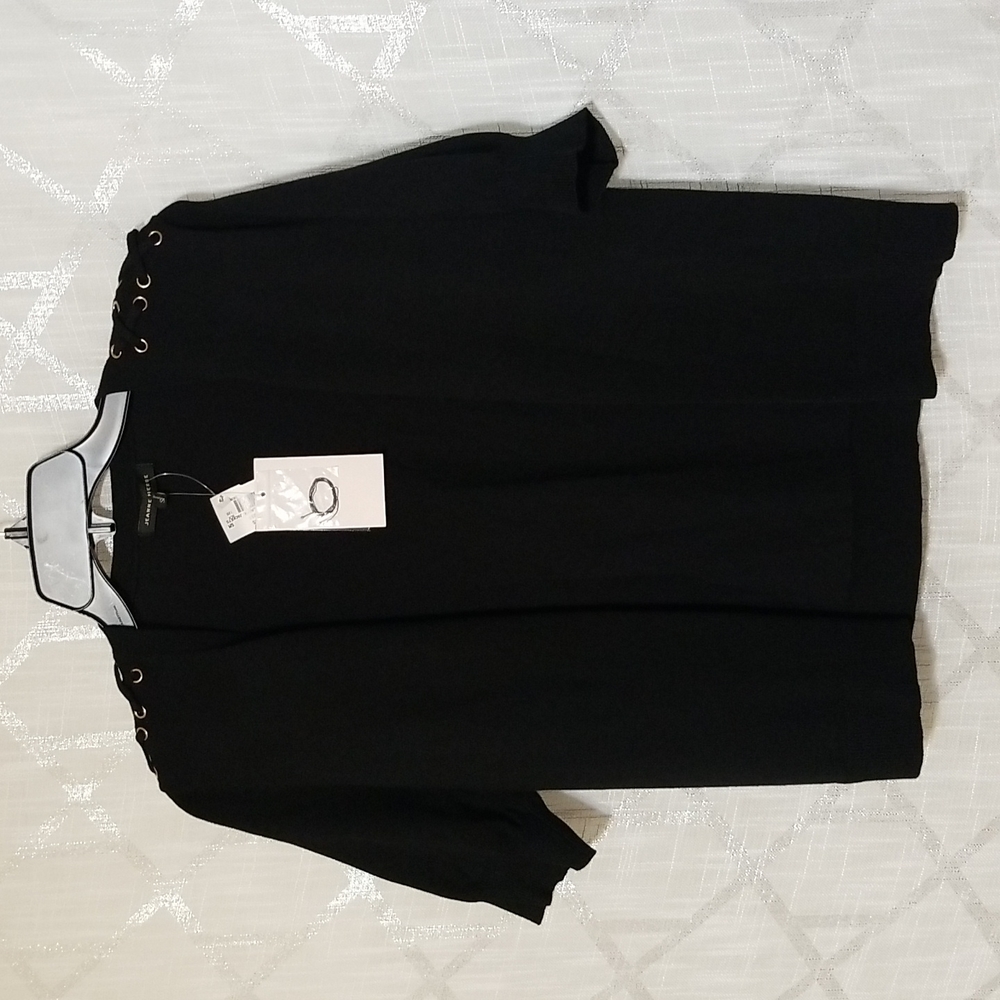 Jeanne Pierre Black Cardigan Womens Size Small NWT